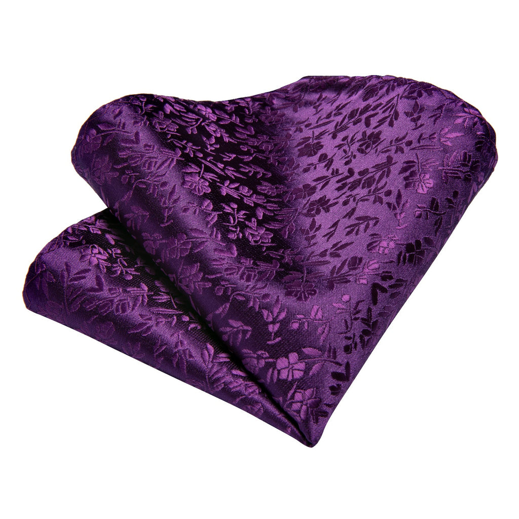 GentCrest Purple Floral Tie with Lapel Pin - Image 6