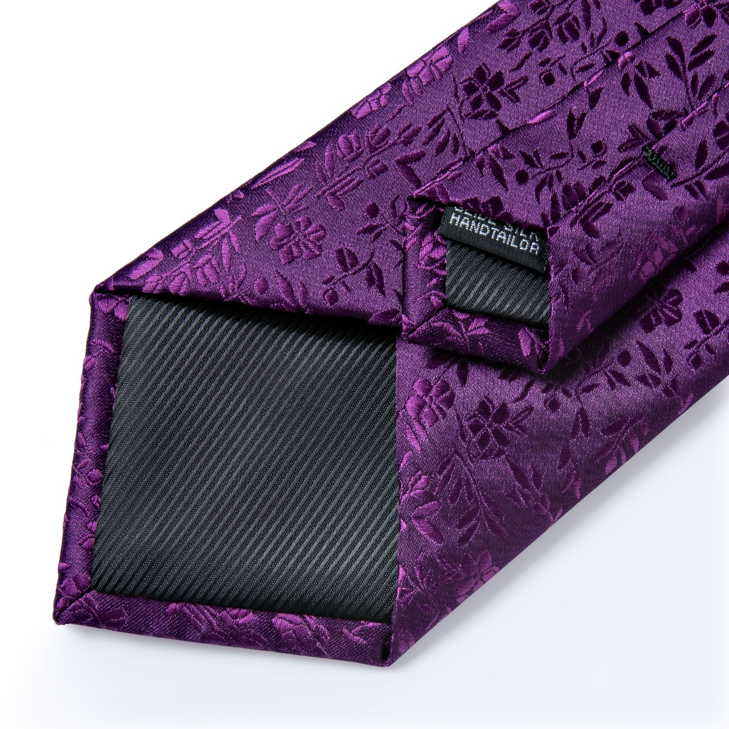 GentCrest Purple Floral Tie with Lapel Pin - Image 5