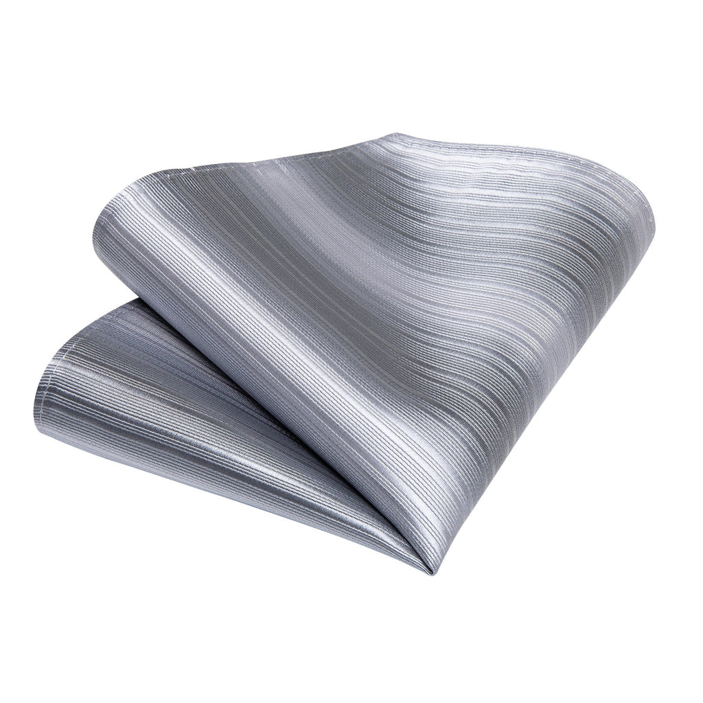 GentCrest Grey Striped Tie Hanky Cufflinks Set - Image 6