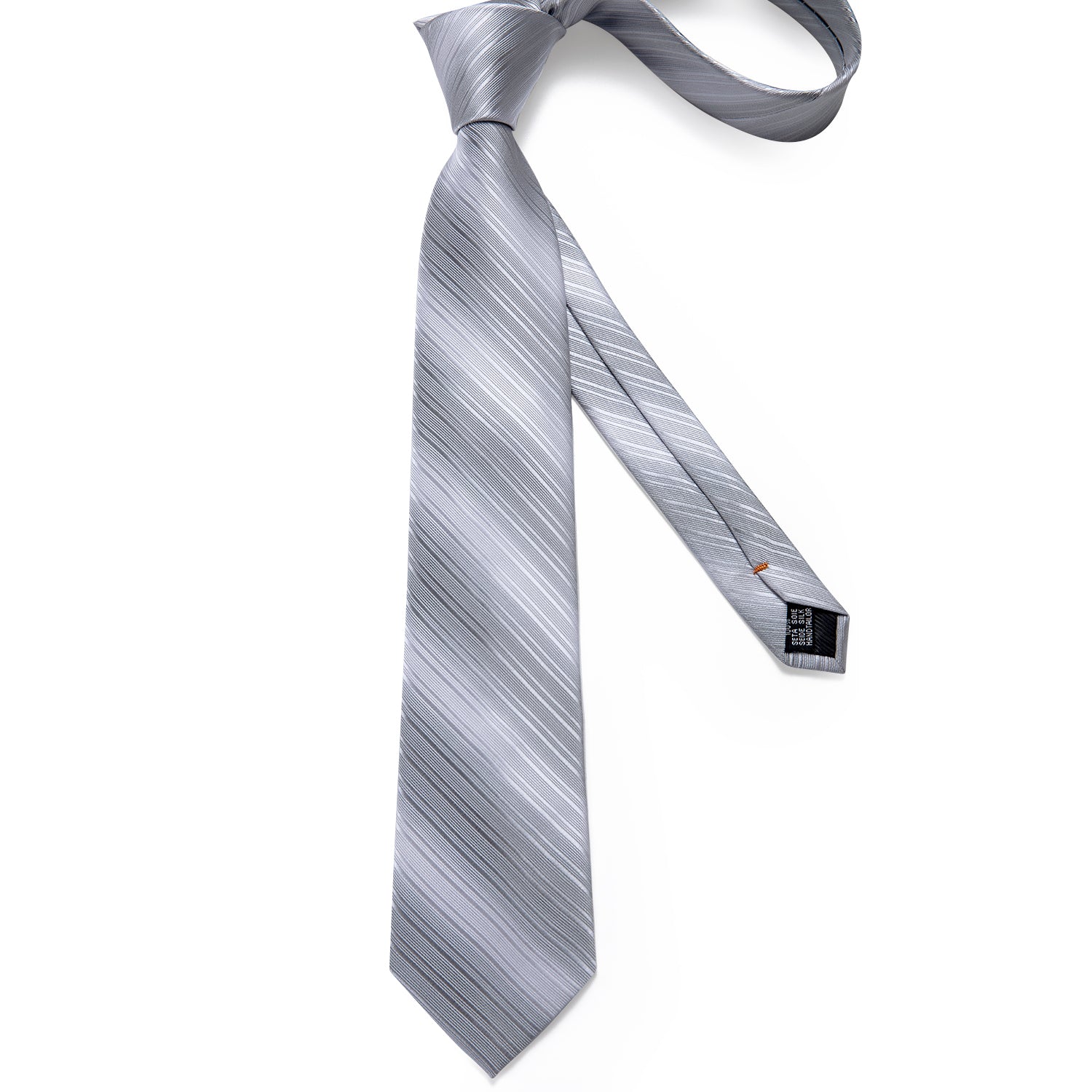 GentCrest Grey Striped Tie with Rings - Image 5