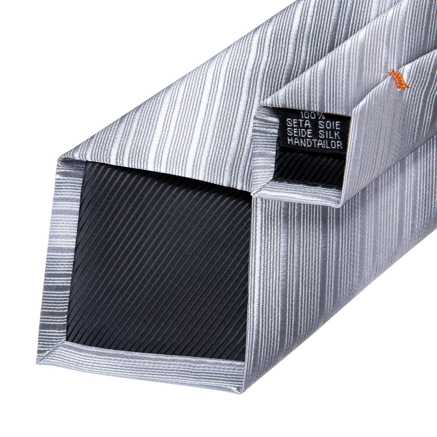 GentCrest Grey Striped Tie Hanky Cufflinks Set - Image 5