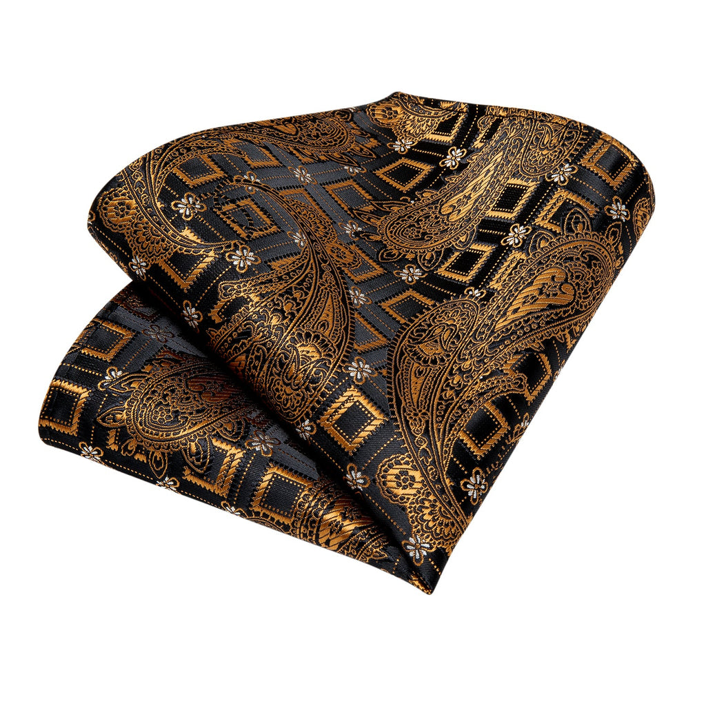 GentCrest Black Paisley Tie Hanky Cufflinks Set - Image 6