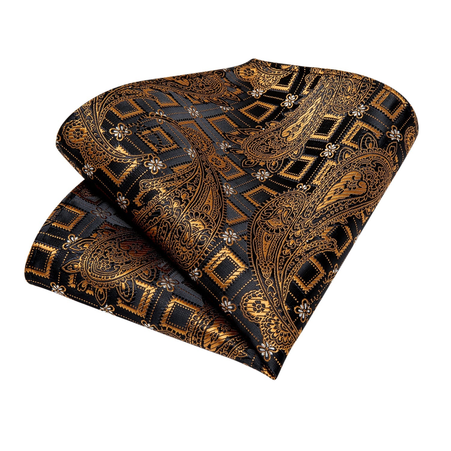 GentCrest Black Paisley Tie Hanky Cufflinks Set - Image 6