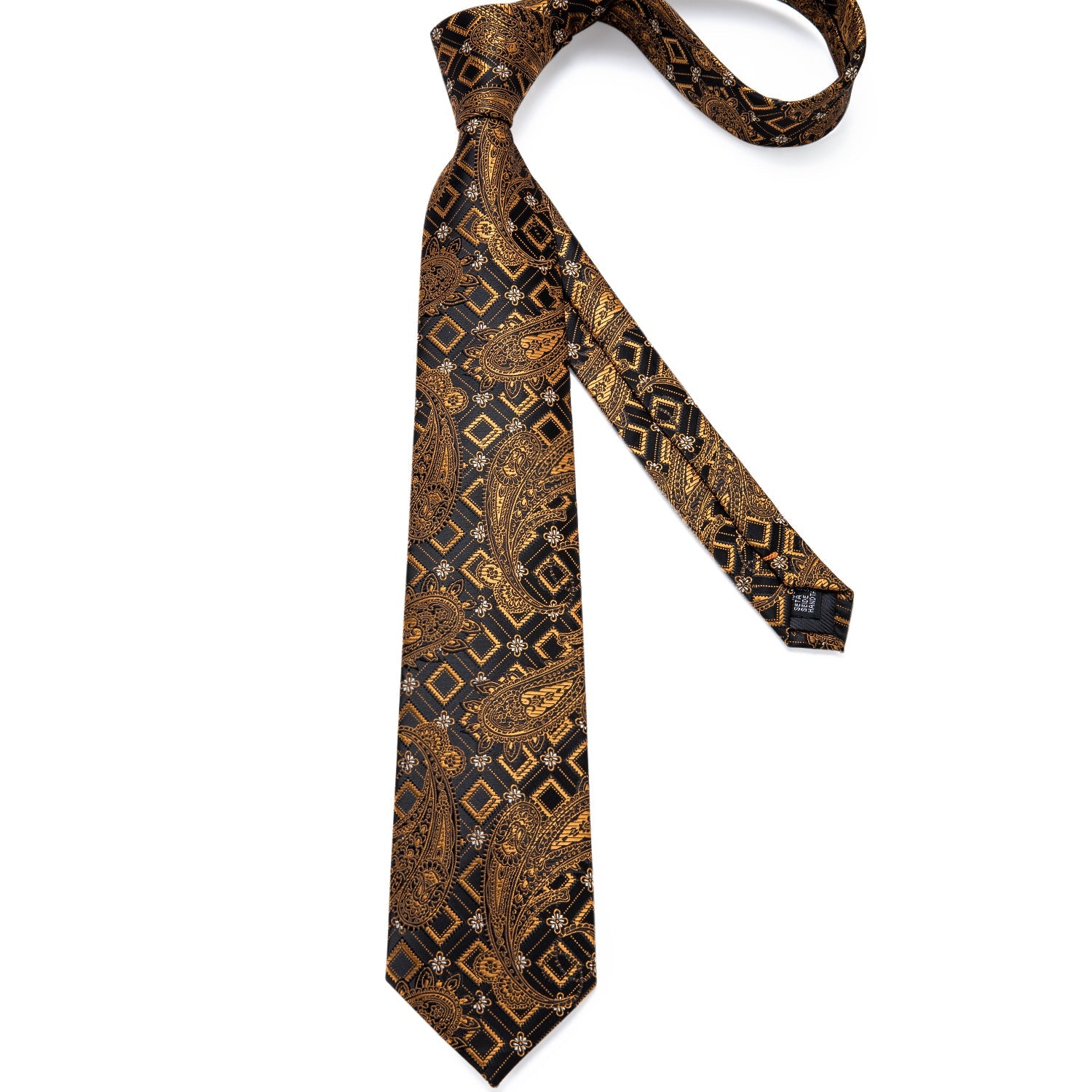 GentCrest Black Paisley Tie Hanky Cufflinks Set - Image 3
