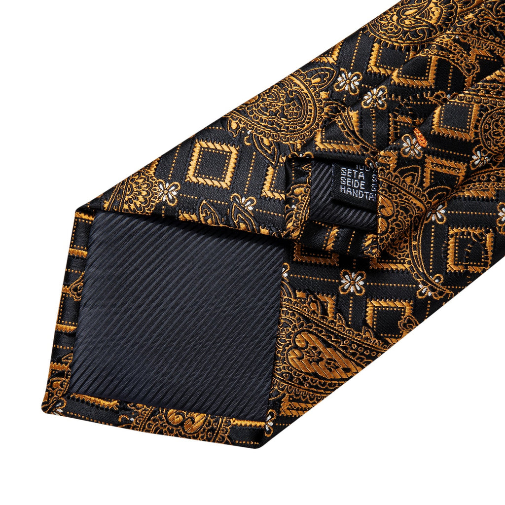 GentCrest Black Paisley Tie Hanky Cufflinks Set - Image 5