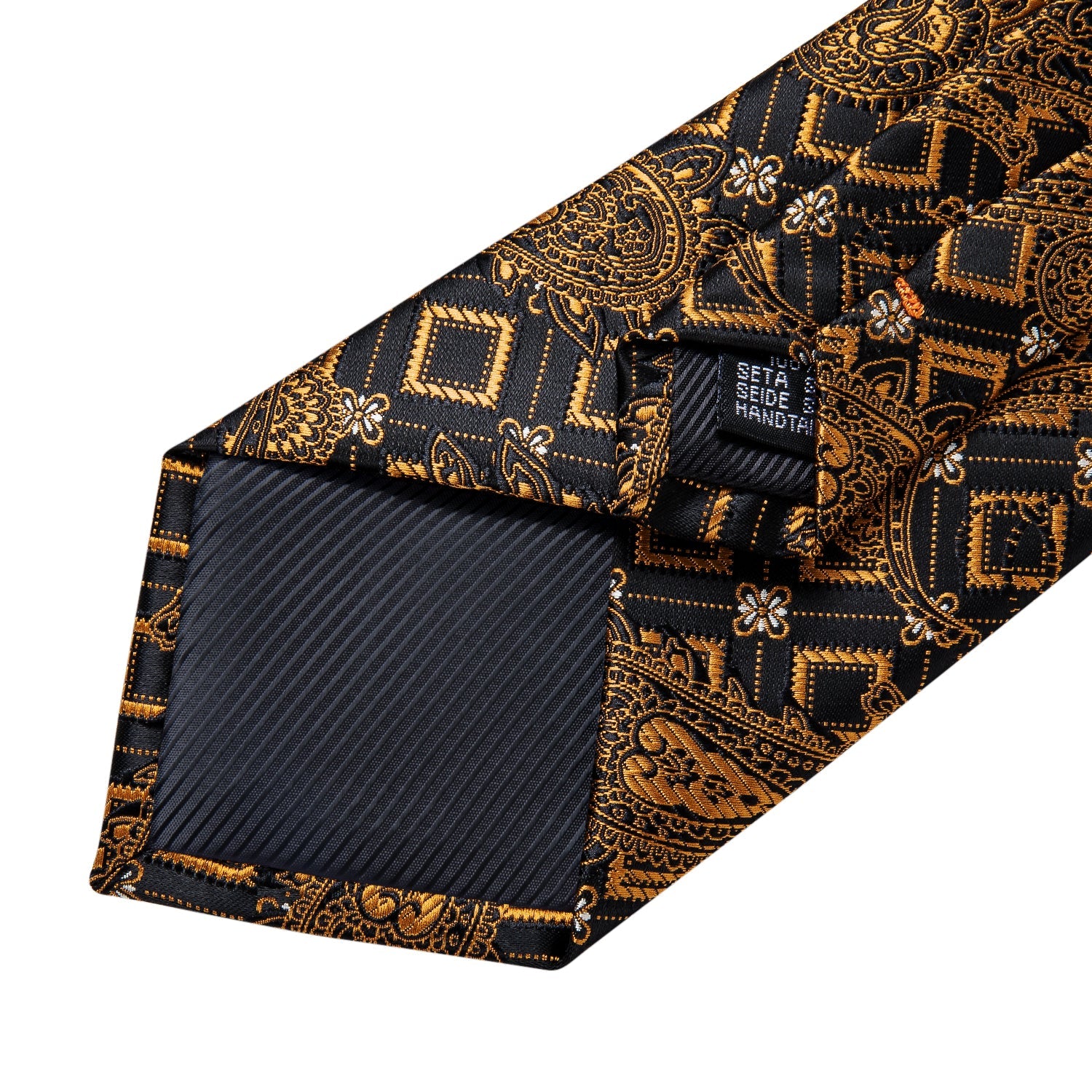 GentCrest Black Paisley Tie Hanky Cufflinks Set - Image 5