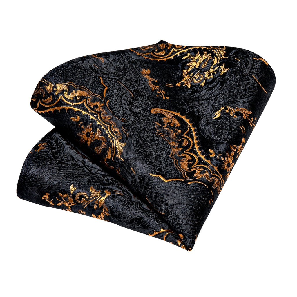 GentCrest Black Paisley Tie with Rings - Image 8