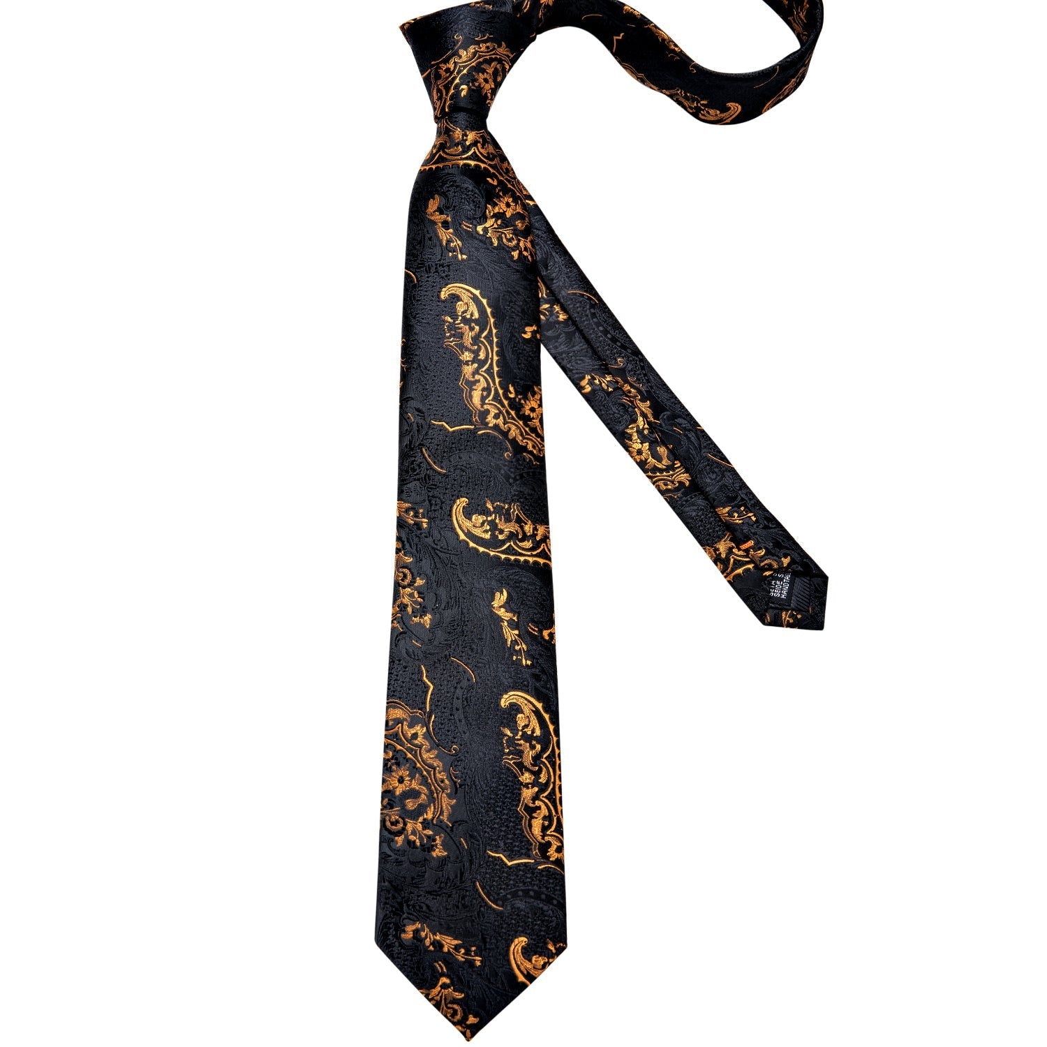 GentCrest Black Paisley Tie with Accessories - Image 3