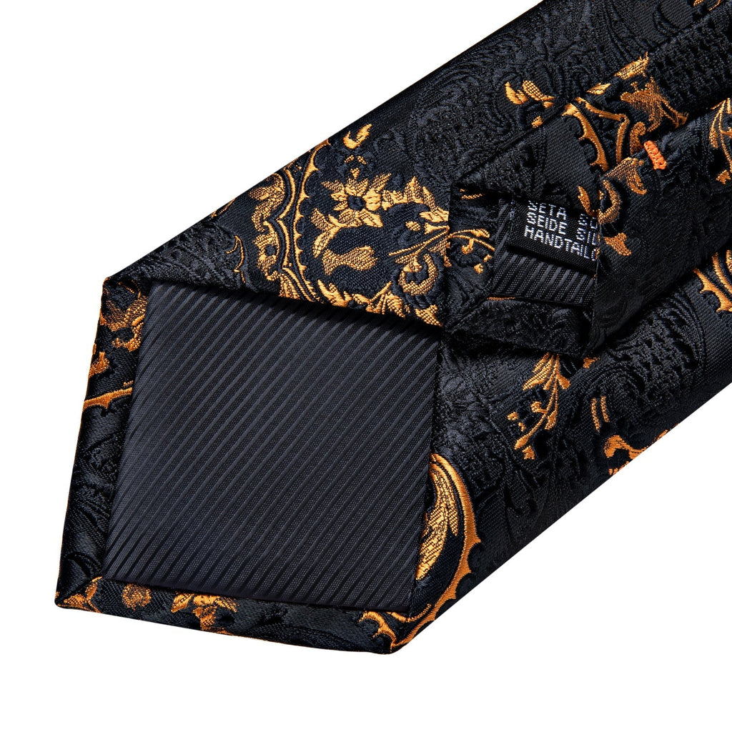 GentCrest Black Paisley Tie with Rings - Image 6