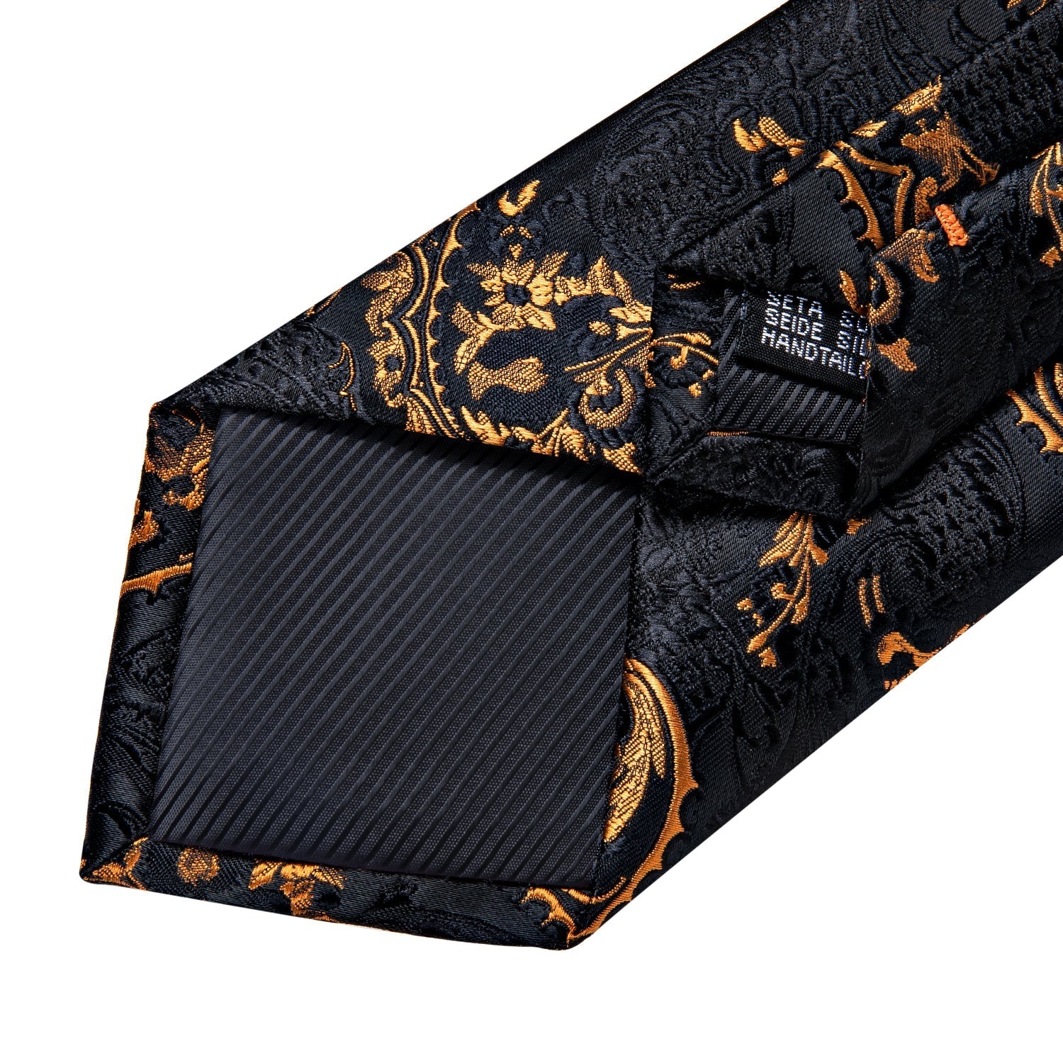 GentCrest Black Paisley Tie with Rings - Image 7