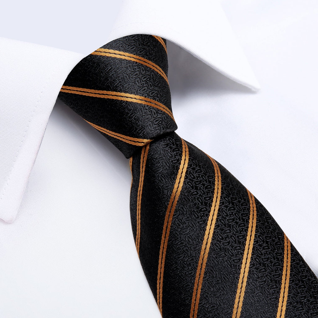 GentCrest Black Paisley Tie Hanky Cufflinks Set - Image 3