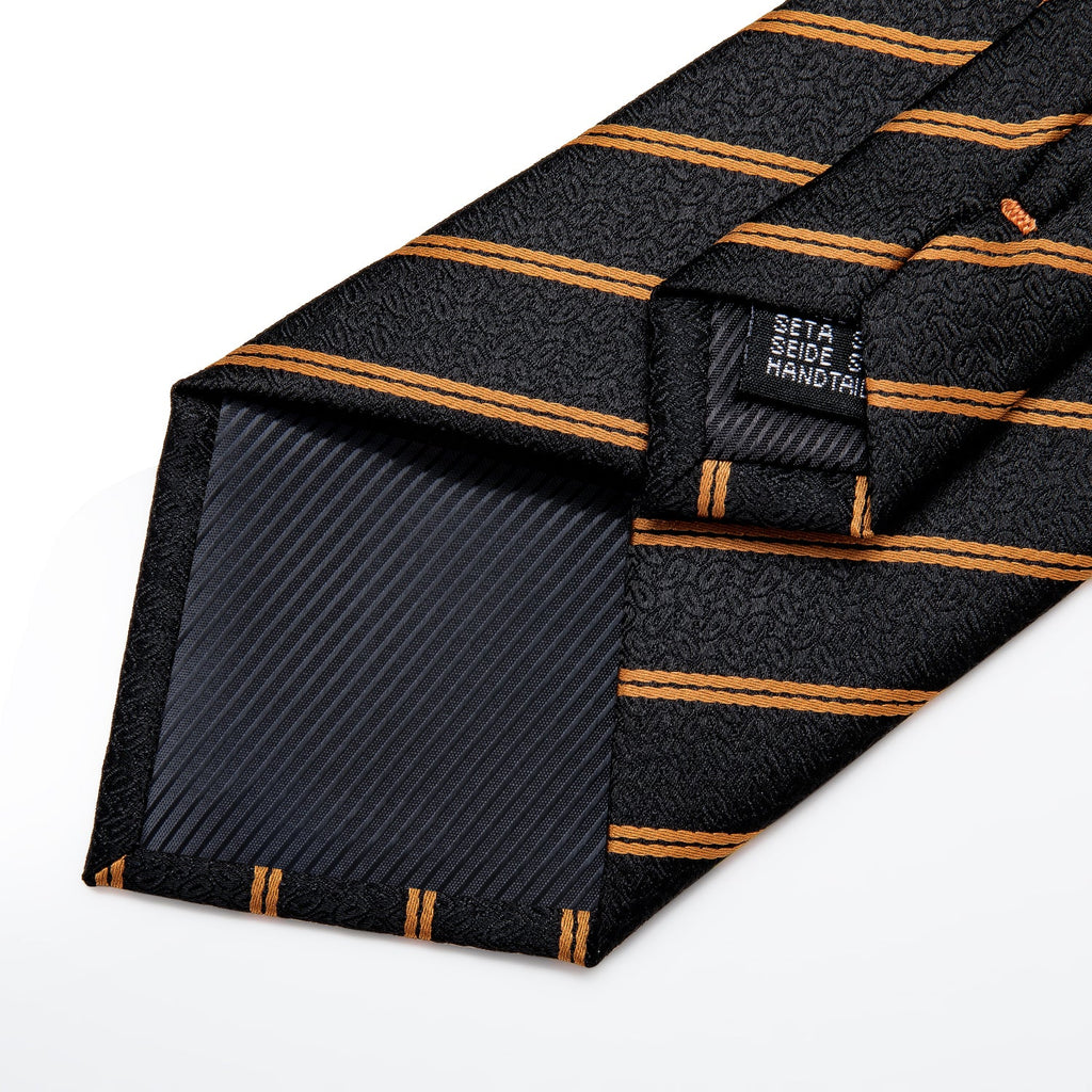 GentCrest Black Paisley Tie Hanky Cufflinks Set - Image 4