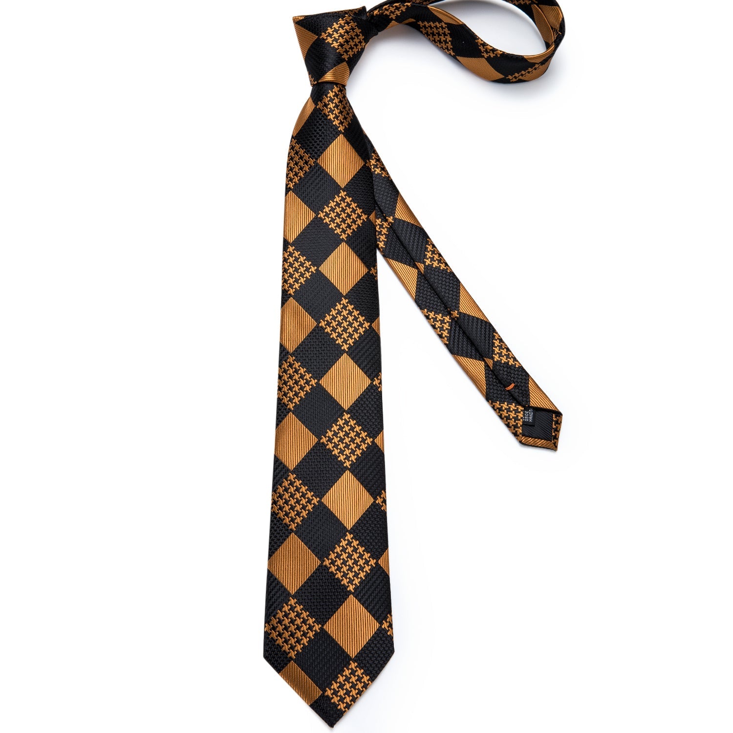 GentCrest Black Plaid Tie Hanky Cufflinks Set - Image 3