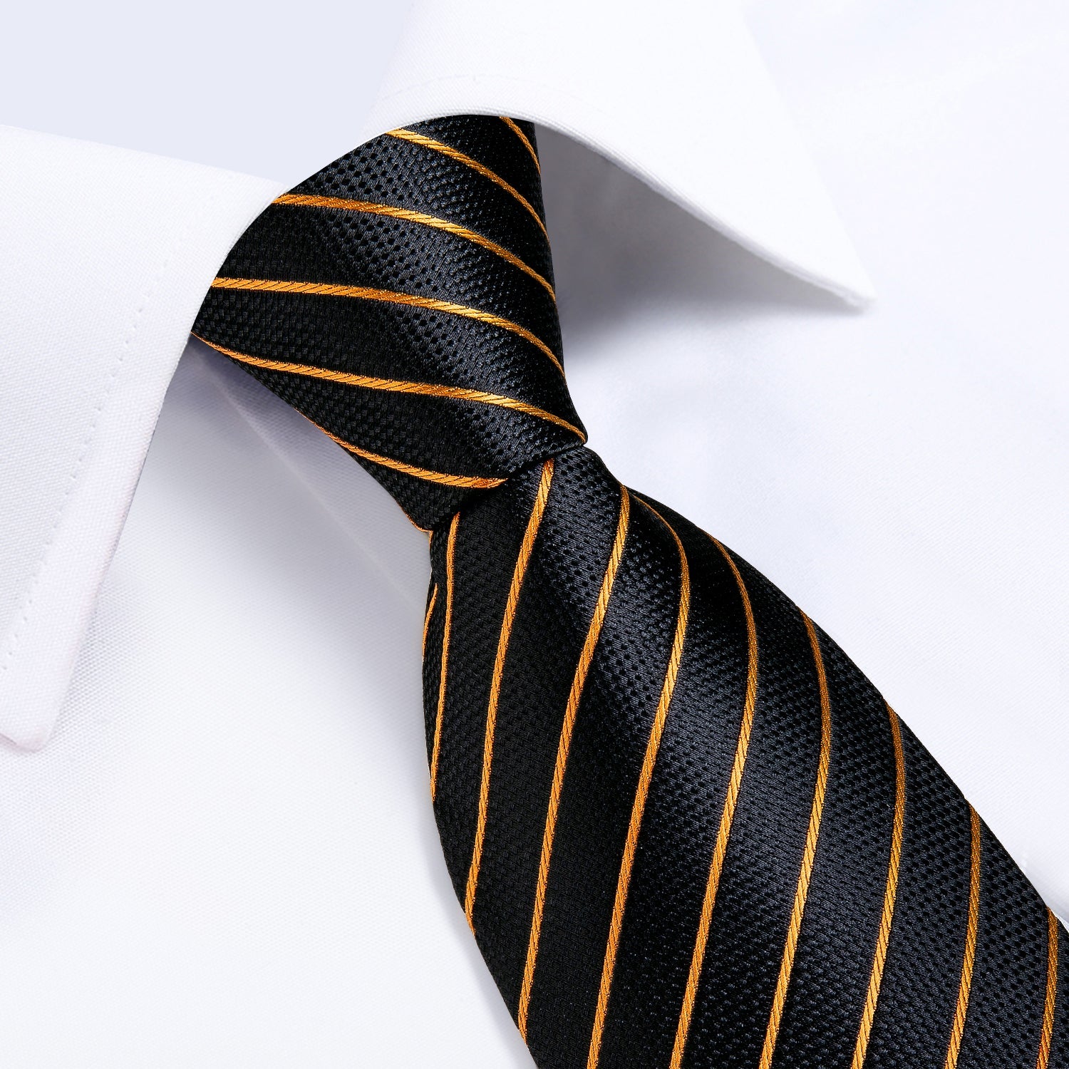 GentCrest Black Striped Tie Hanky Cufflinks Set - Image 4