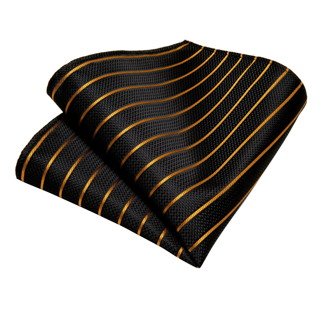GentCrest Black Striped Tie Hanky Cufflinks Set - Image 6