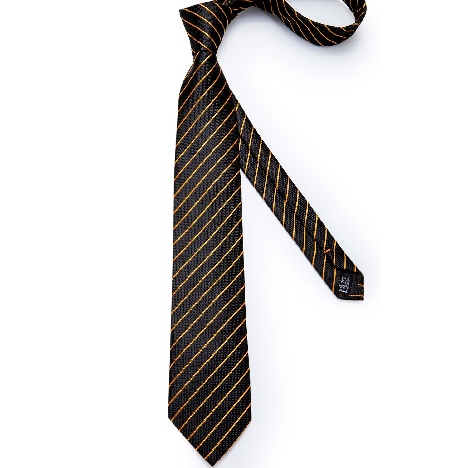 GentCrest Black Striped Tie Hanky Cufflinks Set - Image 3