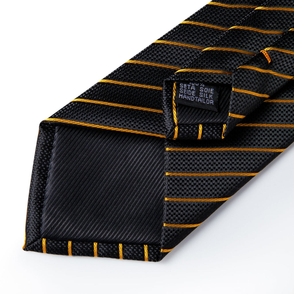 GentCrest Black Striped Tie Hanky Cufflinks Set - Image 5
