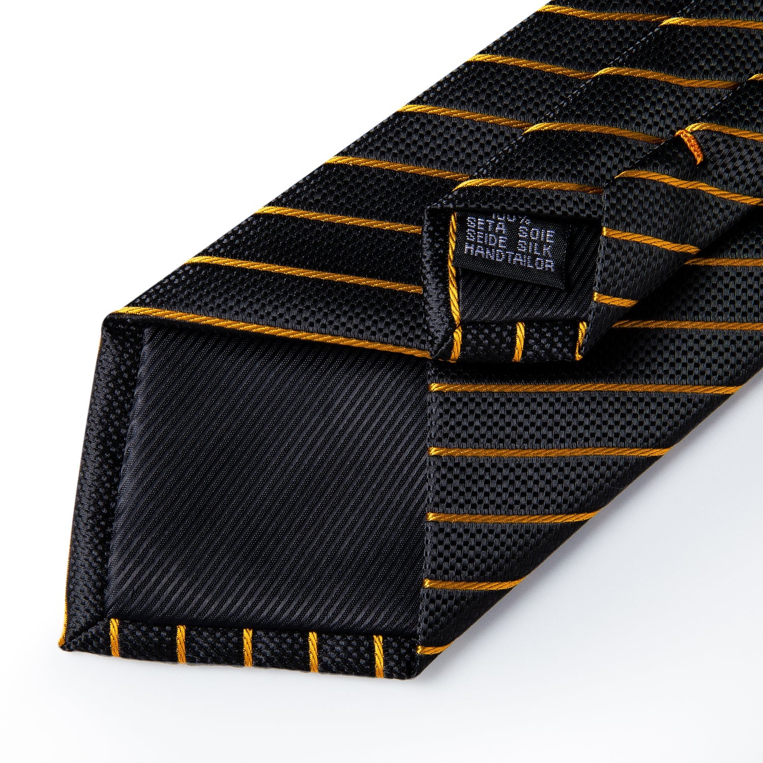 GentCrest Black Striped Tie Hanky Cufflinks Set - Image 5