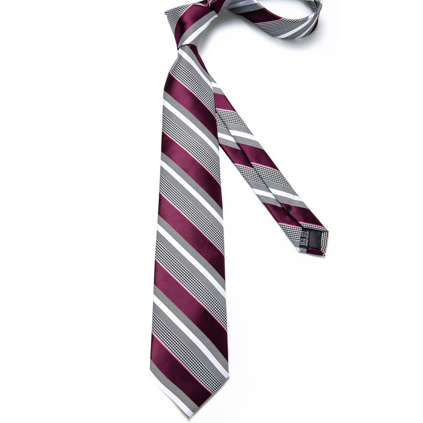 Red Stripes Silk Tie Set - GentCrest - View 4