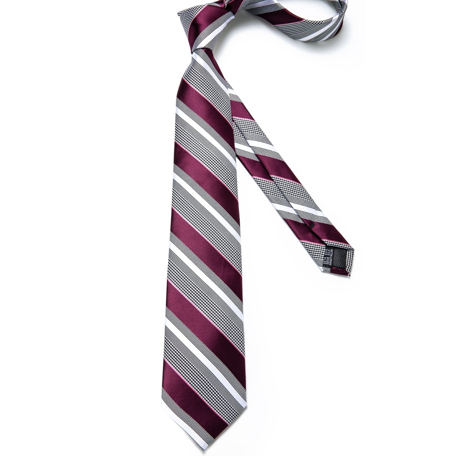 GentCrest Grey Striped Tie with Rings - Image 4