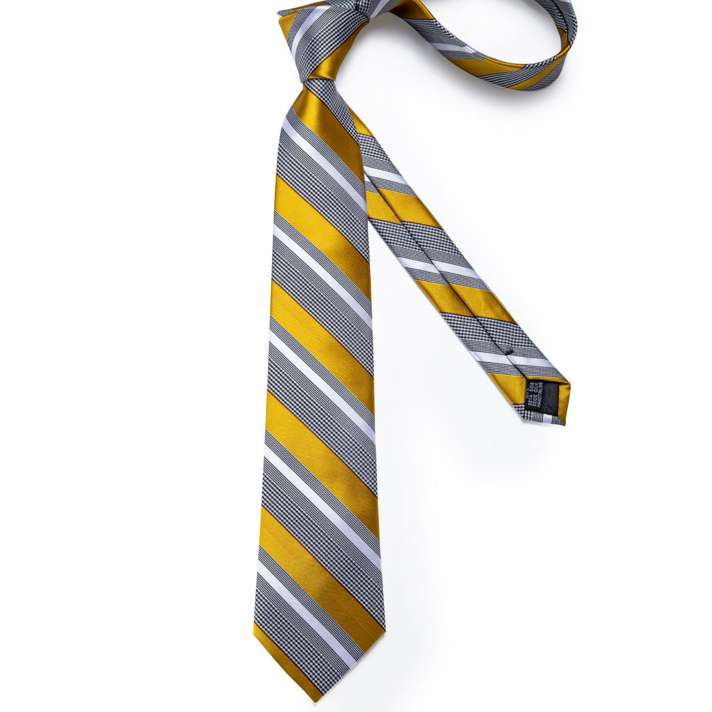 GentCrest Gold Striped Tie Hanky Cufflinks Set - Image 11