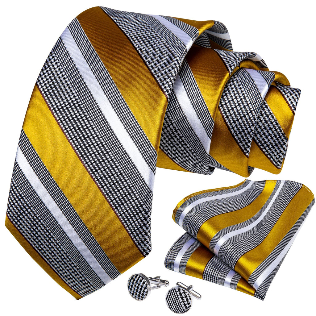 GentCrest Grey Striped Tie with Rings - Image 3