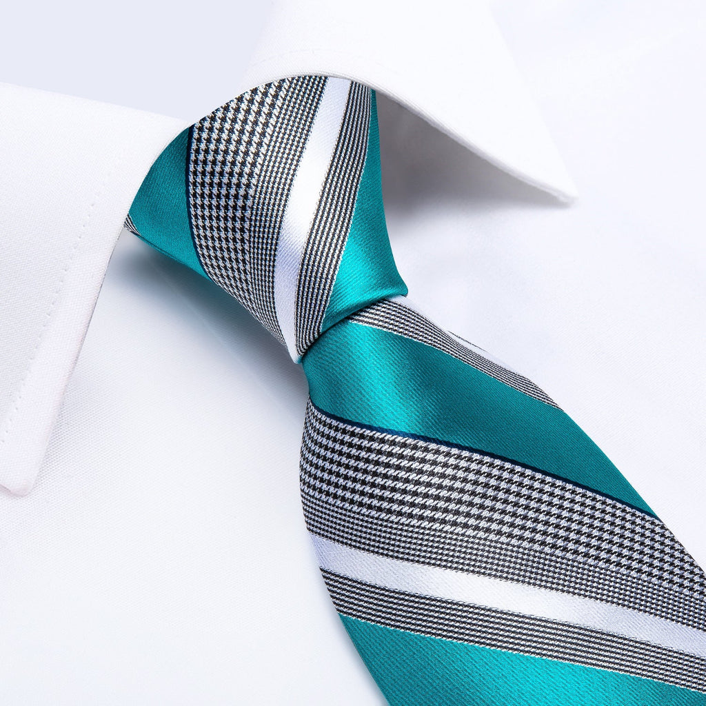 GentCrest Blue Striped Tie with Lapel Pin - Image 5