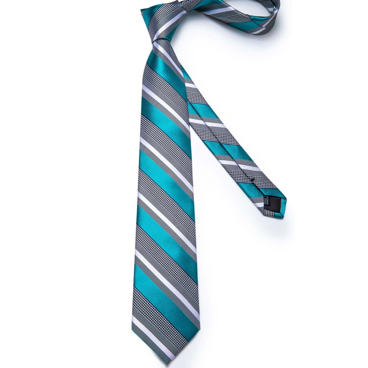 GentCrest Blue Striped Tie with Lapel Pin - Image 4