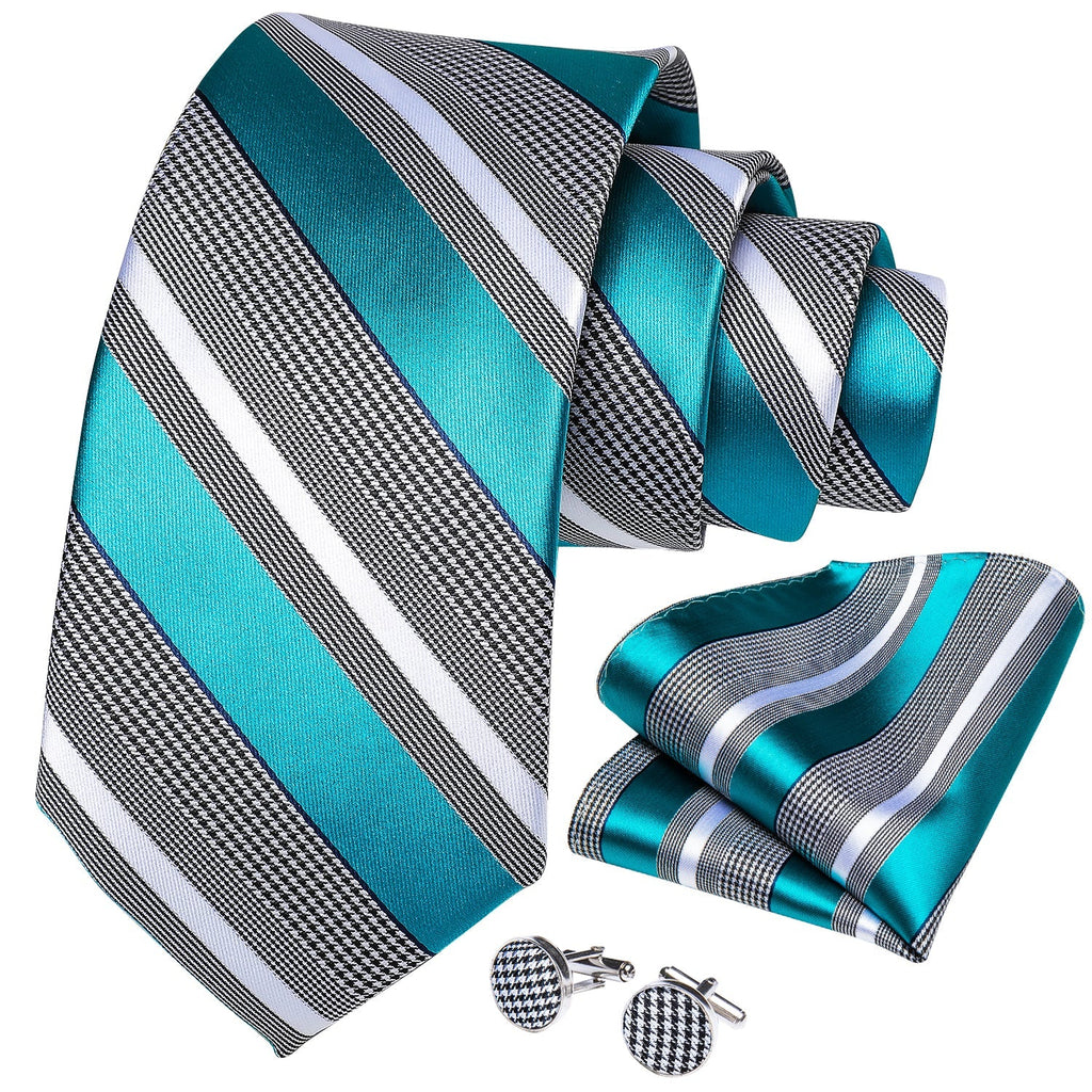 GentCrest Blue Striped Tie with Lapel Pin - Image 3