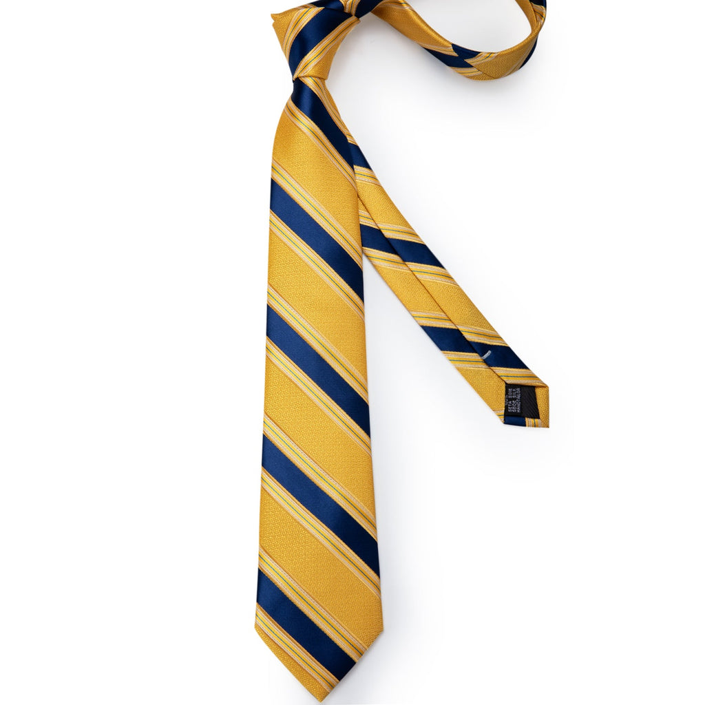 GentCrest Blue Striped Tie with Lapel Pin - Image 3
