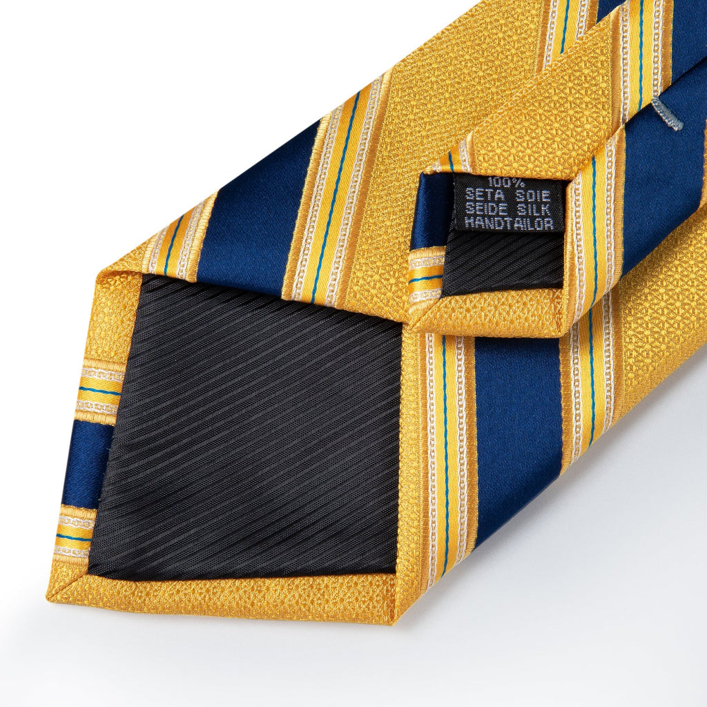 GentCrest Blue Striped Tie with Lapel Pin - Image 5