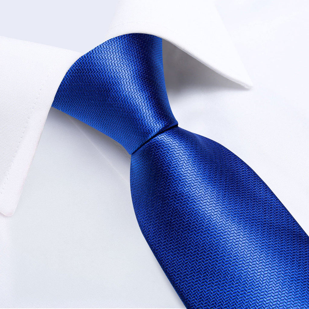 GentCrest Blue Solid Tie Hanky Cufflinks Set - Image 2