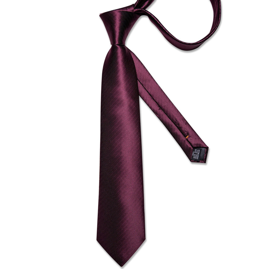 GentCrest Burgundy Striped Tie Hanky Cufflinks Set - Image 3