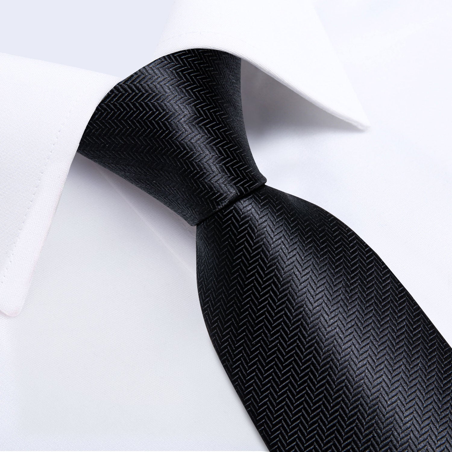 GentCrest Black Solid Tie Hanky Cufflinks Set - Image 4