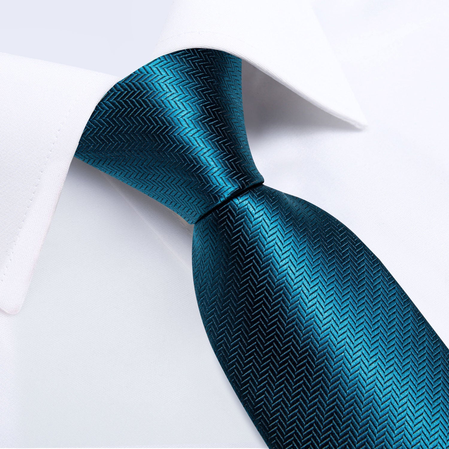 GentCrest Blue Textured Tie with Lapel Pin - Image 4