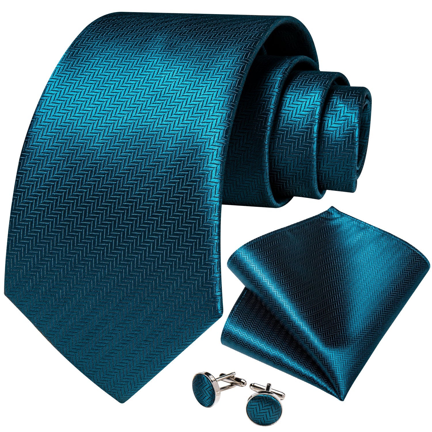 GentCrest Blue Solid Tie with Rings - Image 4