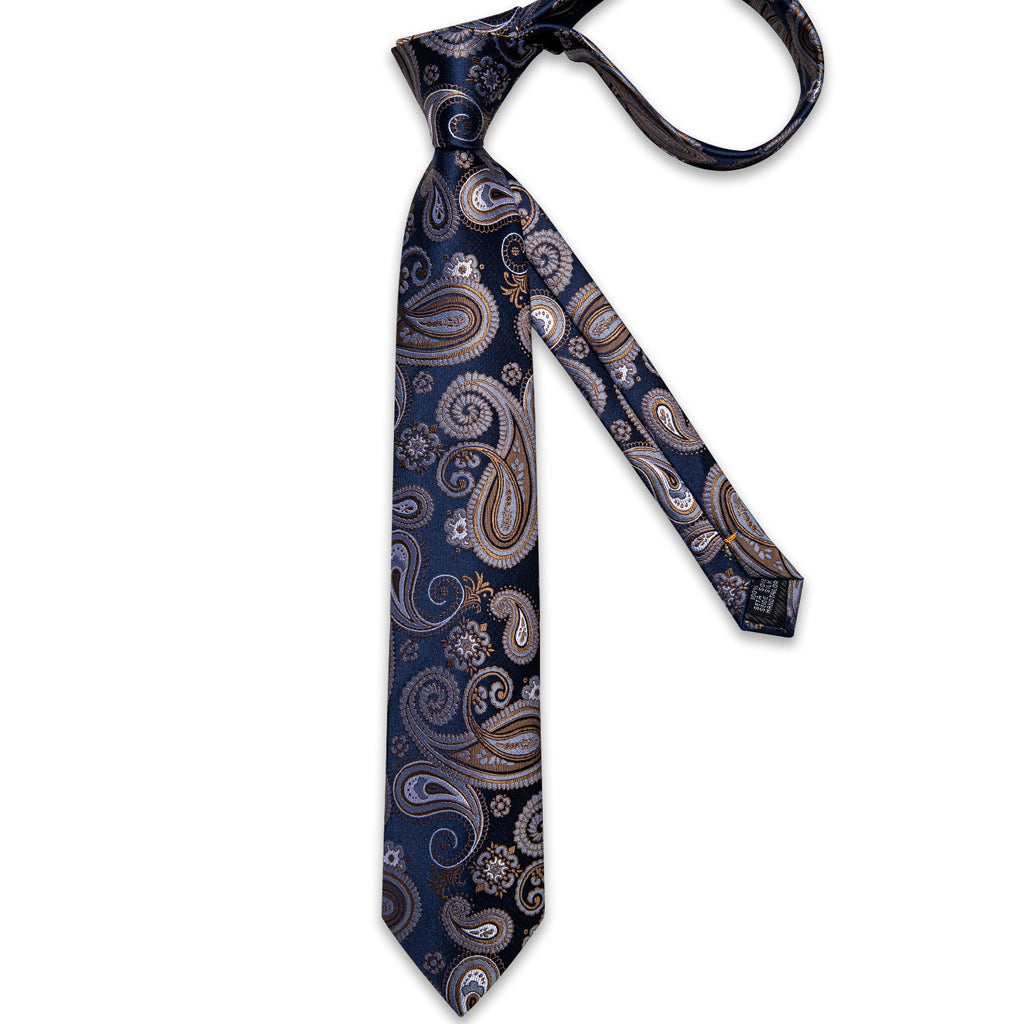 GentCrest Blue Paisley Tie Hanky Cufflinks Set - Image 4