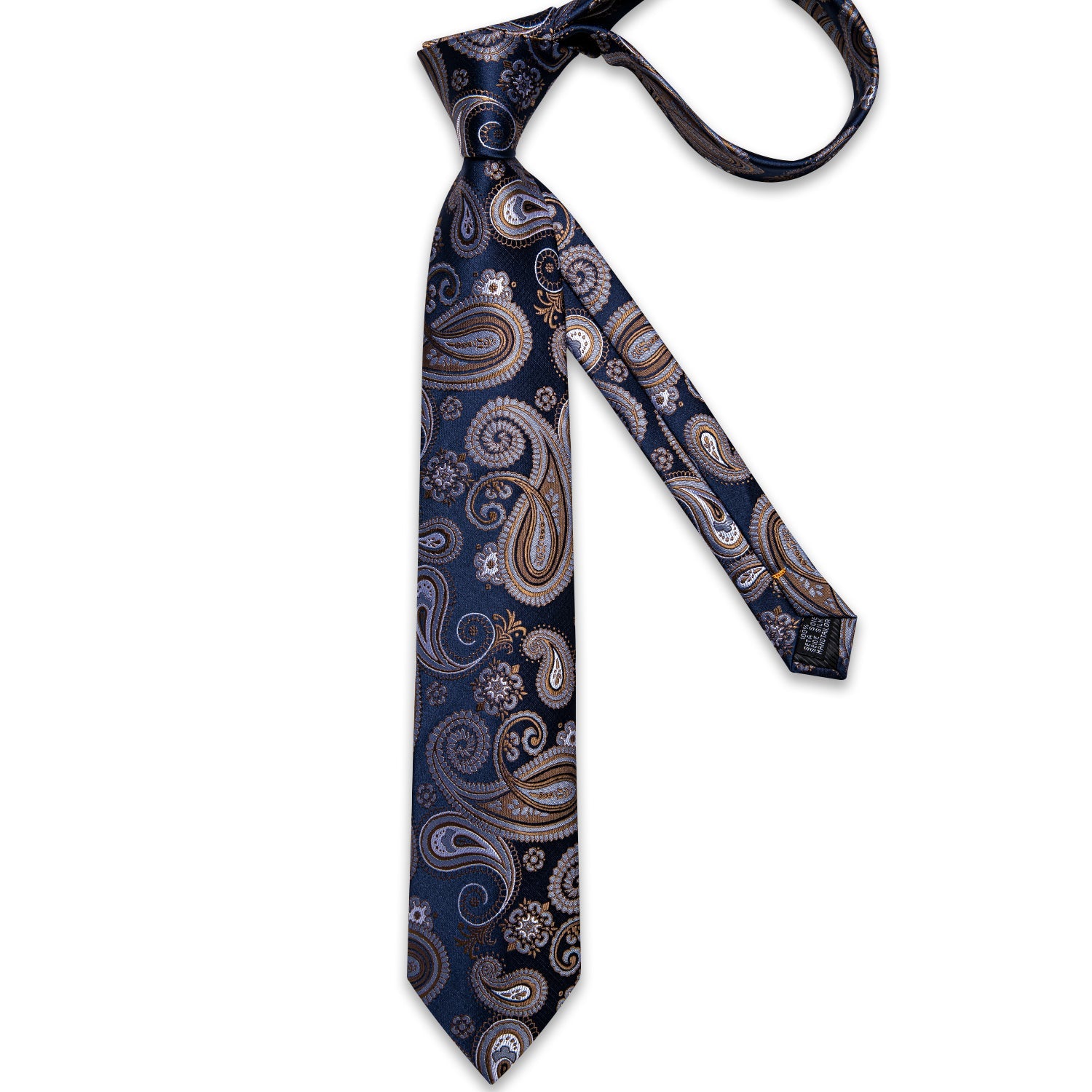 GentCrest Blue Paisley Tie Hanky Cufflinks Set - Image 4