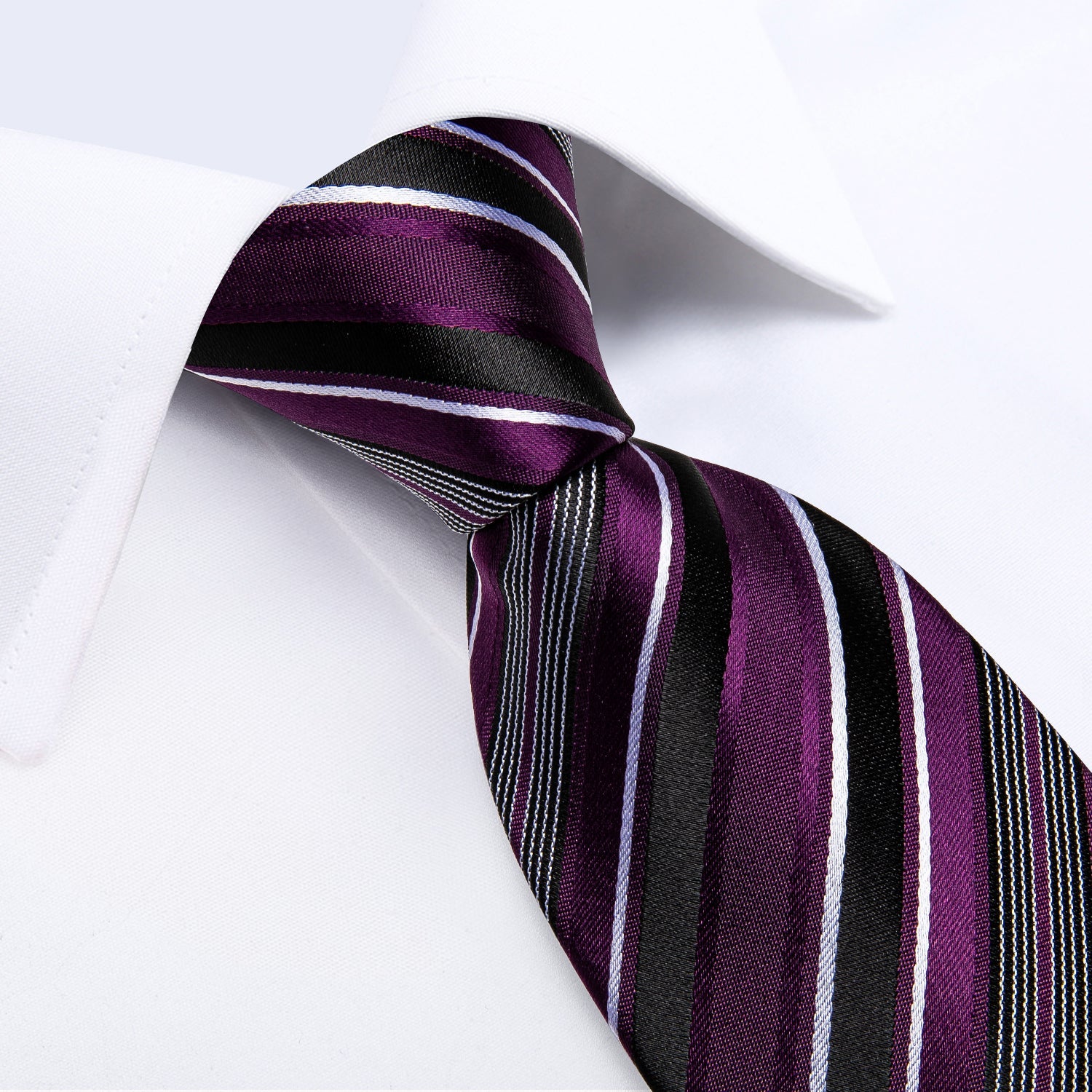GentCrest Black Striped Tie with Rings - Image 5