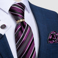 GentCrest Black Striped Tie with Rings - Image 2