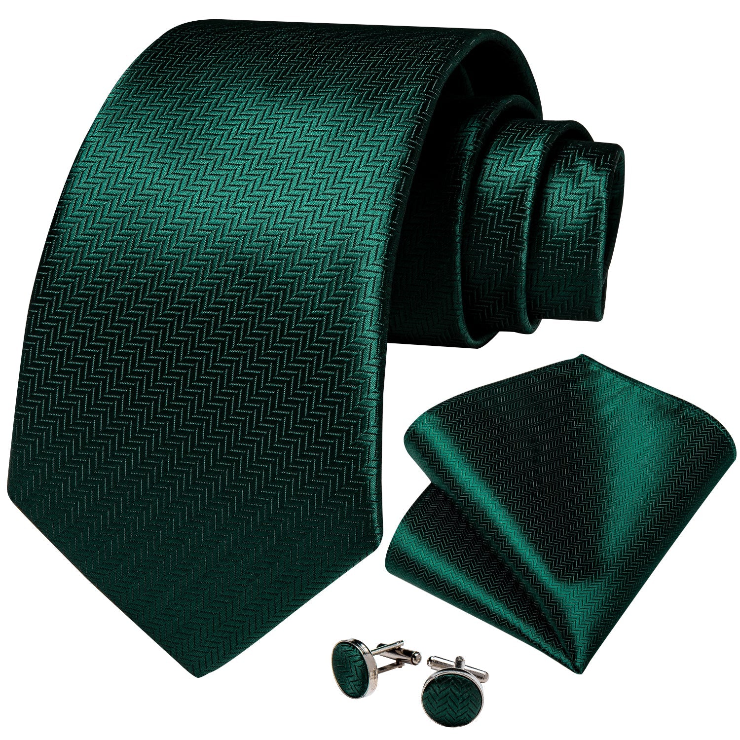GentCrest Red Solid Tie Hanky Cufflinks Set - Image 2