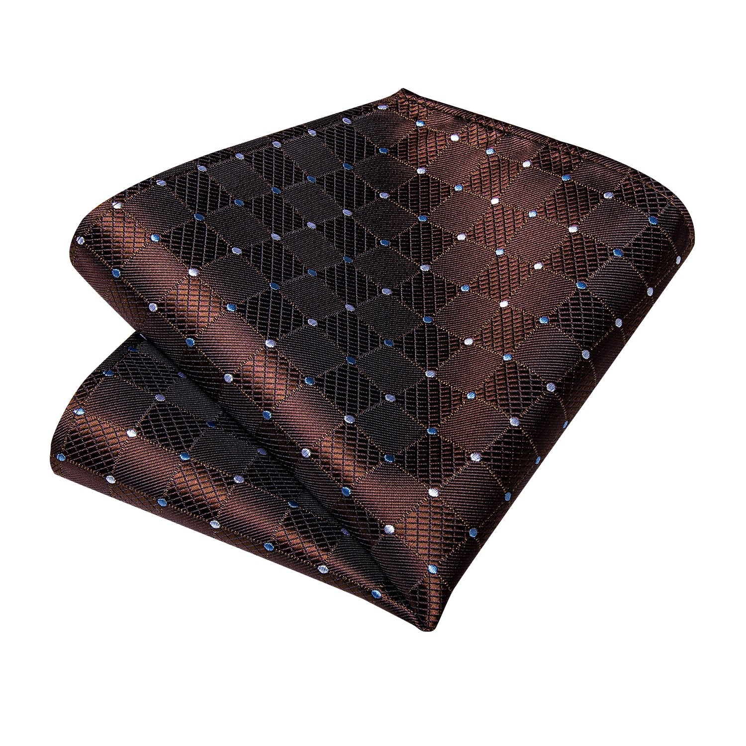 GentCrest Brown Plaid Tie Hanky Cufflinks Set - Image 3