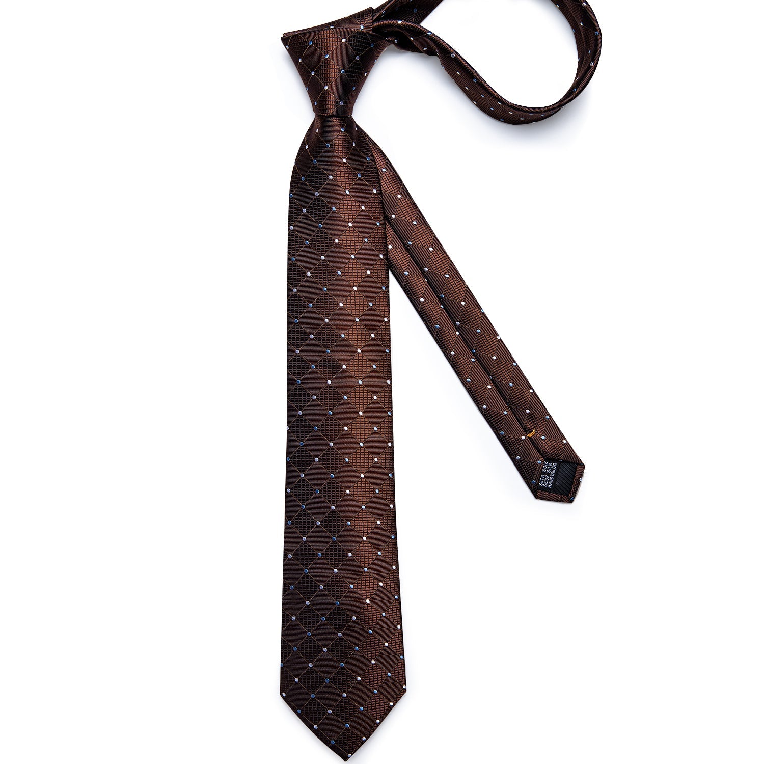 GentCrest Brown Plaid Tie Hanky Cufflinks Set - Image 5