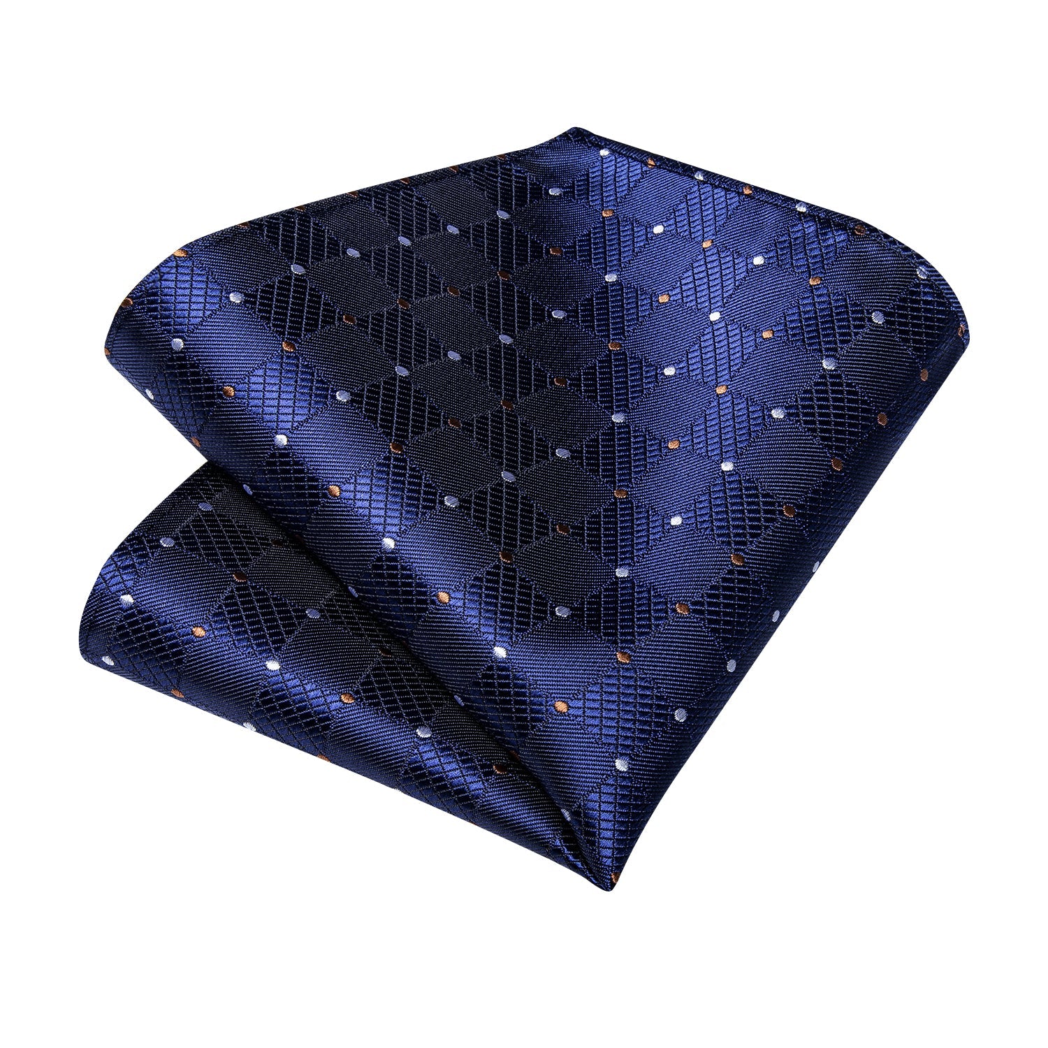 GentCrest Blue Plaid Tie Hanky Cufflinks Set - Image 4