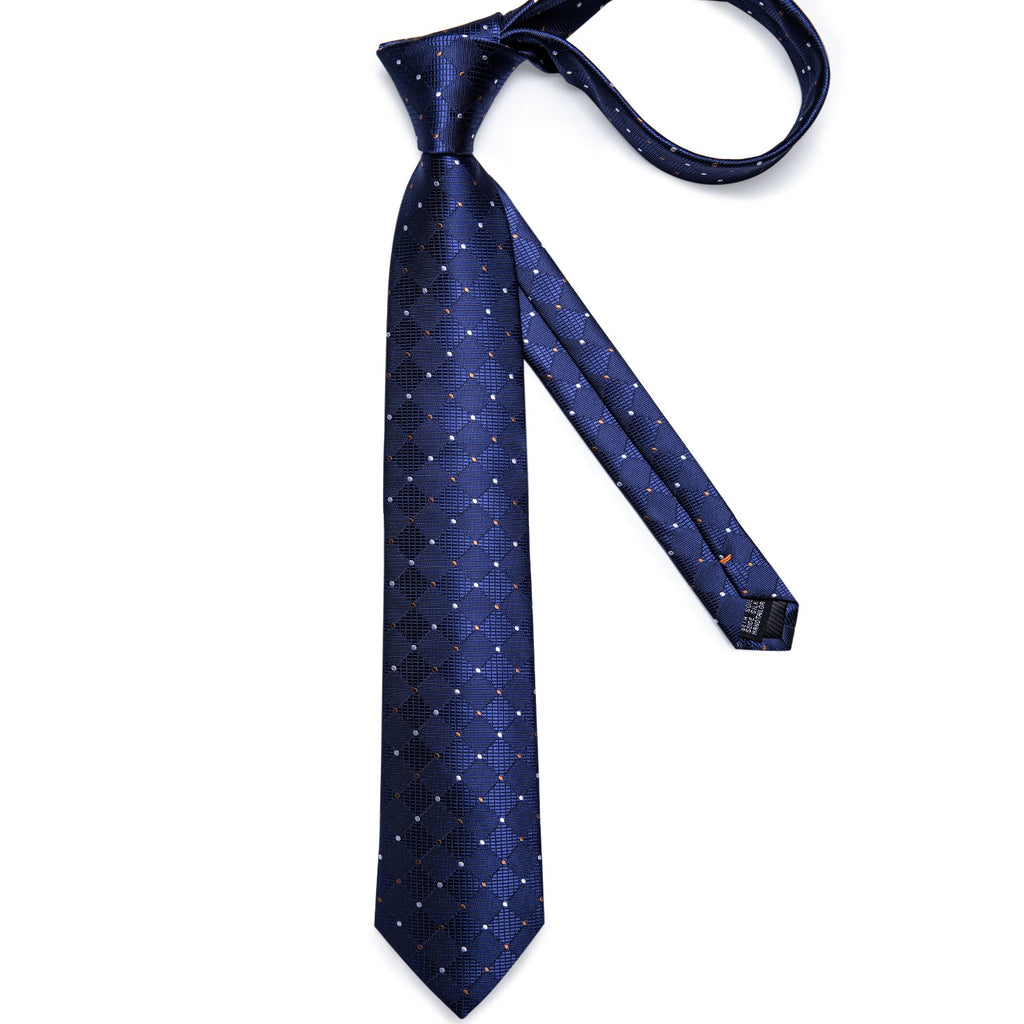 GentCrest Blue Plaid Tie Hanky Cufflinks Set - Image 5