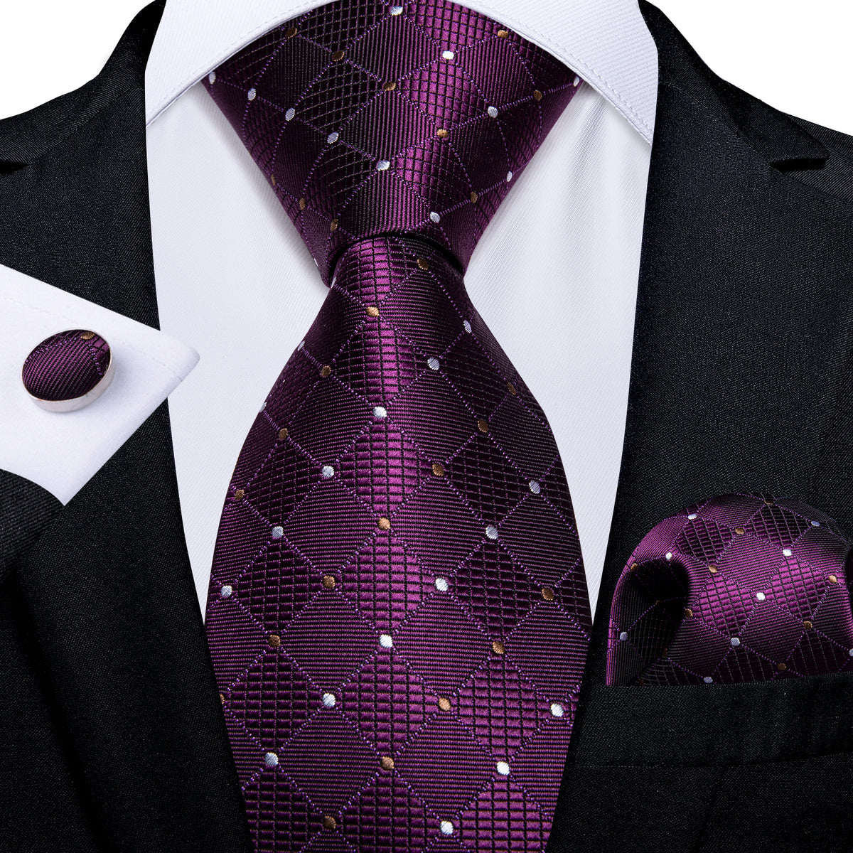 GentCrest Purple Plaid Tie Sets - Image 1