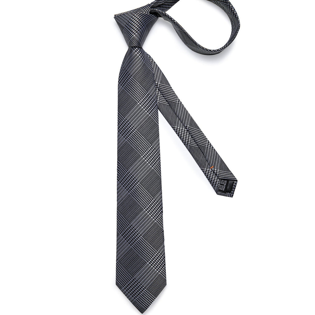 GentCrest Black Plaid Tie Hanky Cufflinks Set - Image 3