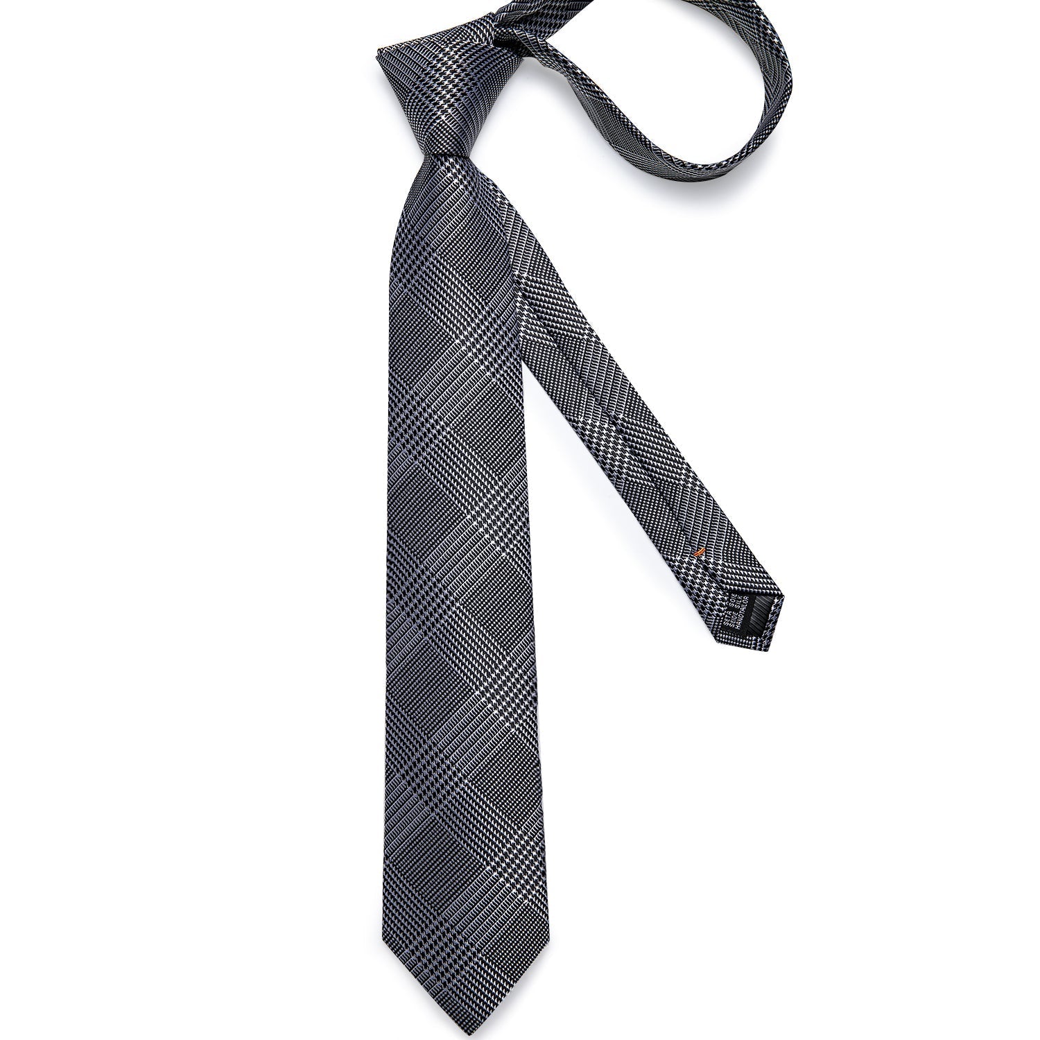 GentCrest Black Plaid Tie Hanky Cufflinks Set - Image 3