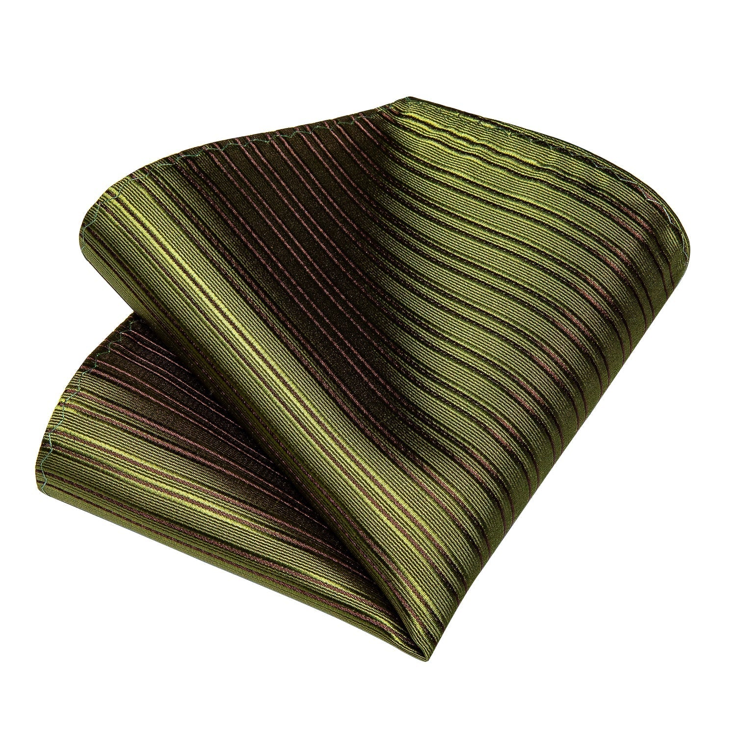 GentCrest Green Striped Tie Hanky Cufflinks Set - Image 4