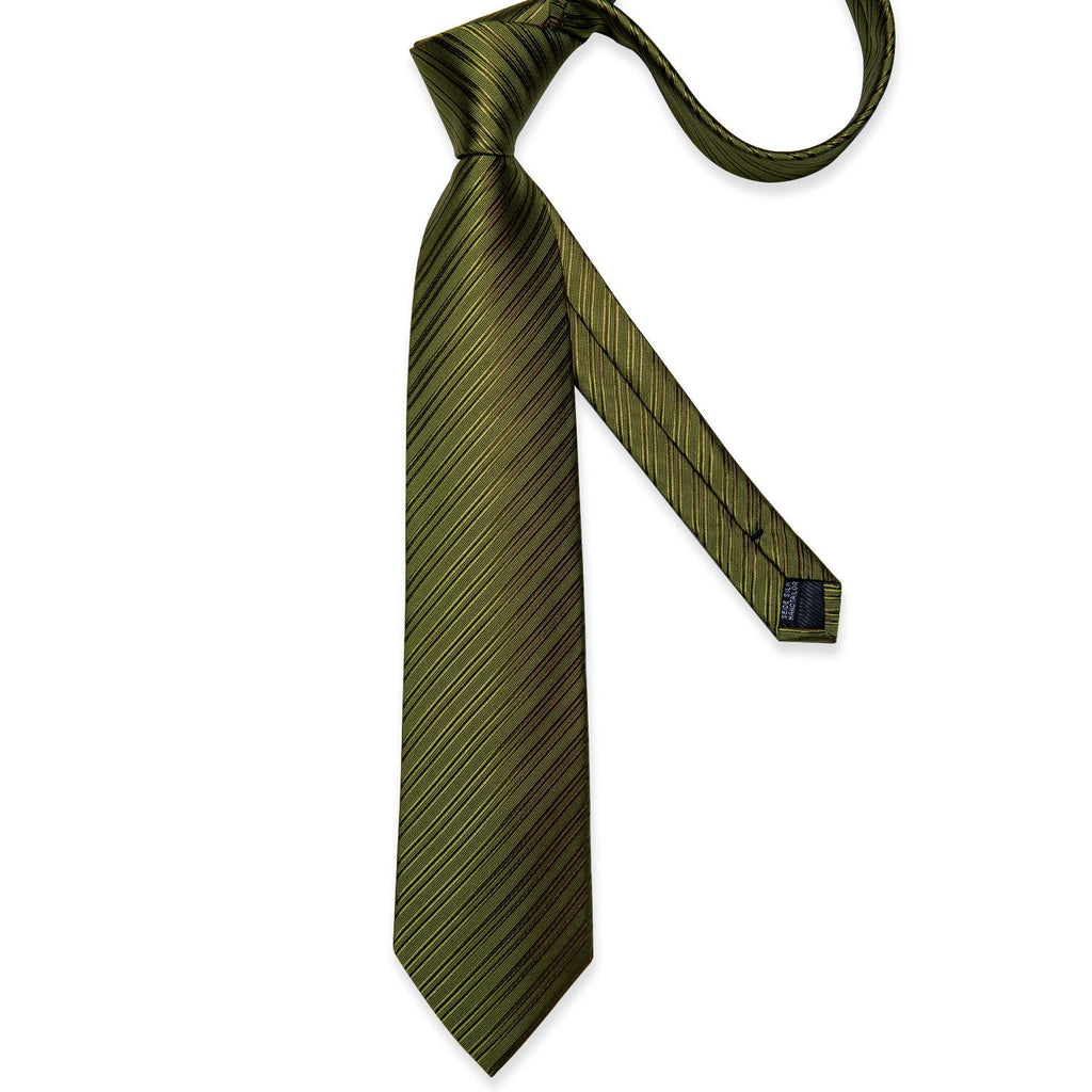 GentCrest Green Striped Tie Hanky Cufflinks Set - Image 5